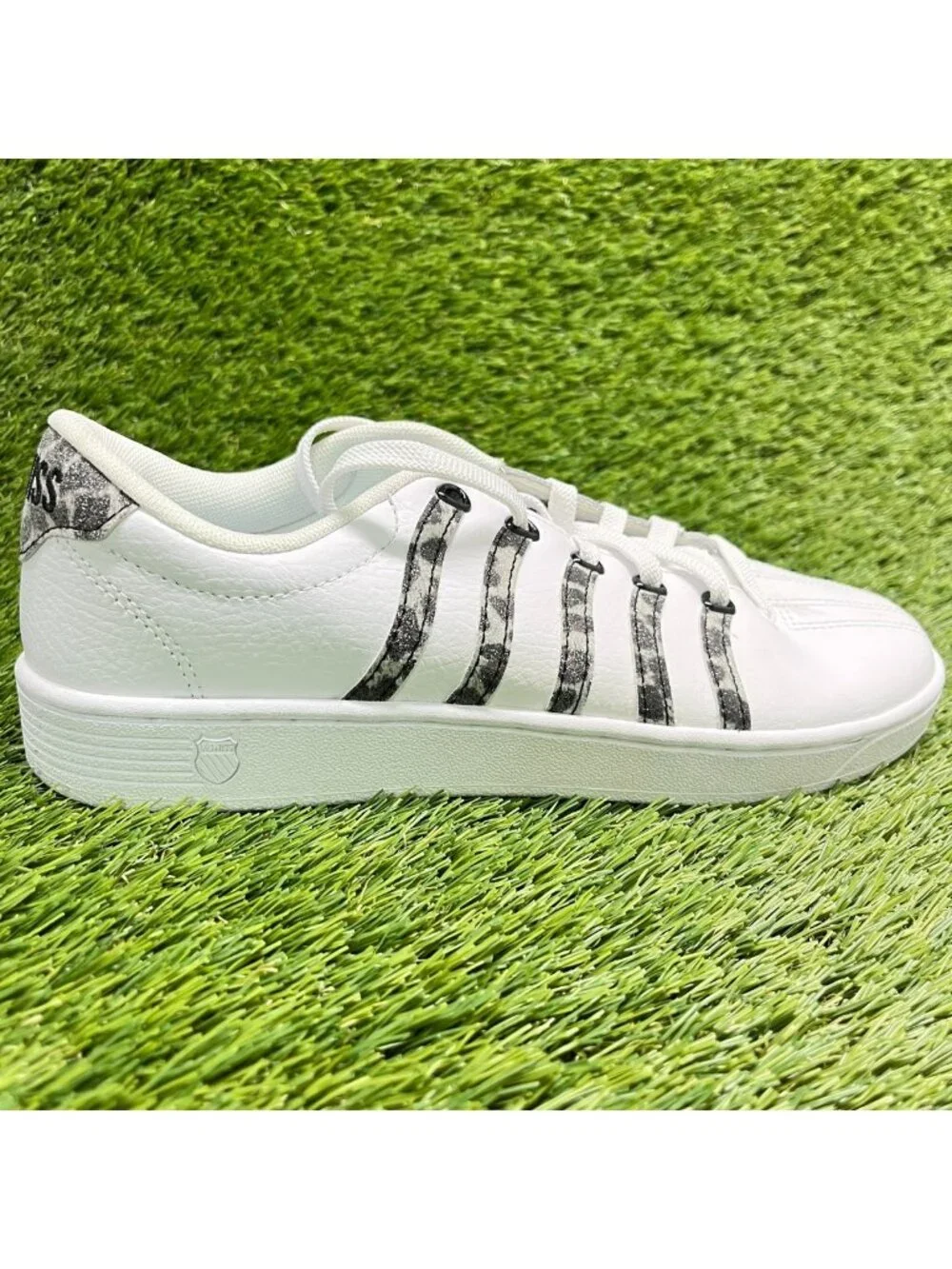 K-Swiss Court Pro II Leopard Womens Size 8.5 White Black Athletic Shoes Sneakers